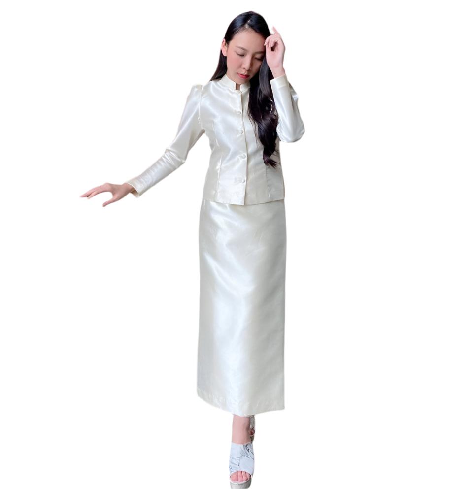 Thai Traditional Dress Chitralada Set Italian Silk Beautiful Shape
