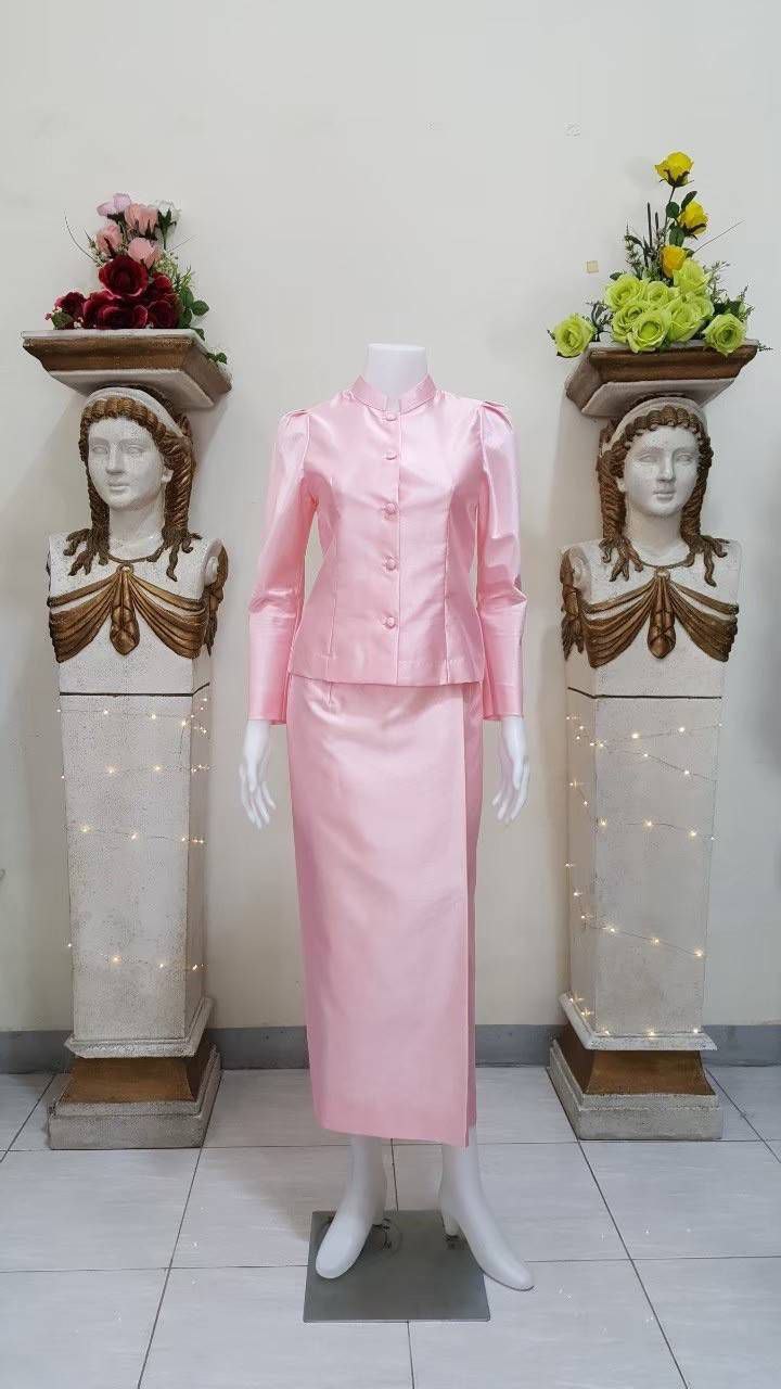 Thai Traditional Dress Chitralada Set Italian Silk Beautiful Shape