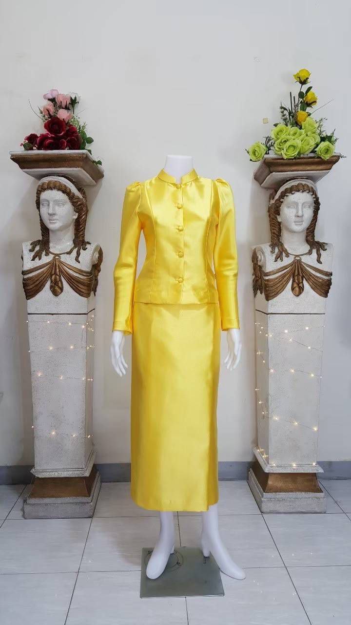 Thai Traditional Dress Chitralada Set Italian Silk Beautiful Shape