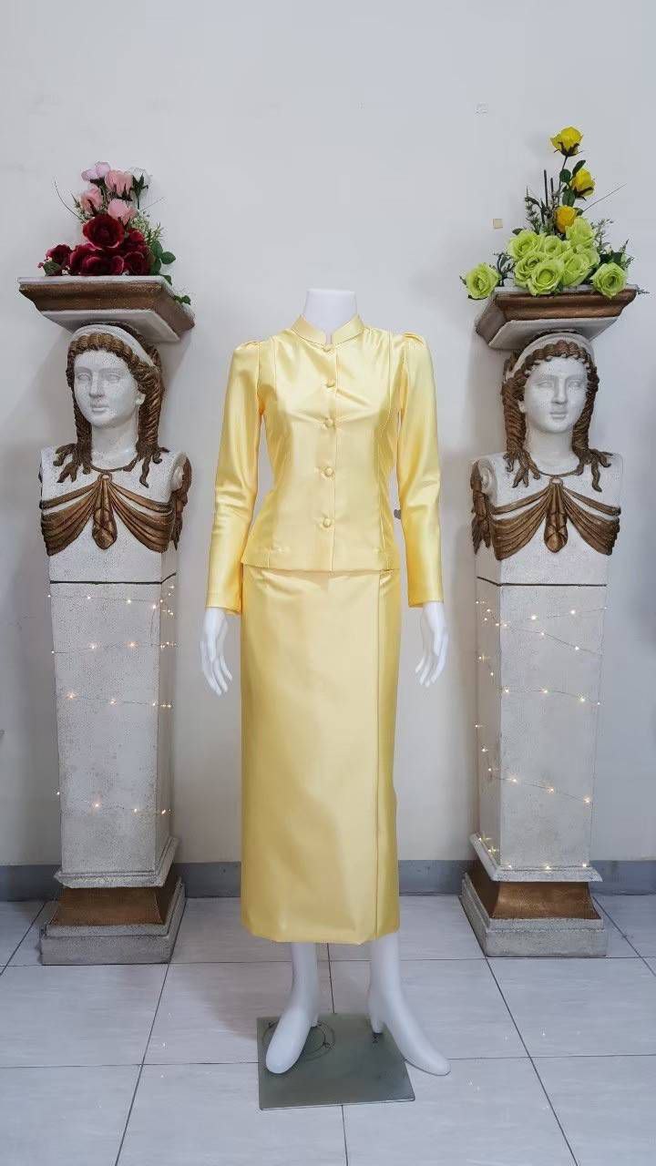 Thai Traditional Dress Chitralada Set Italian Silk Beautiful Shape