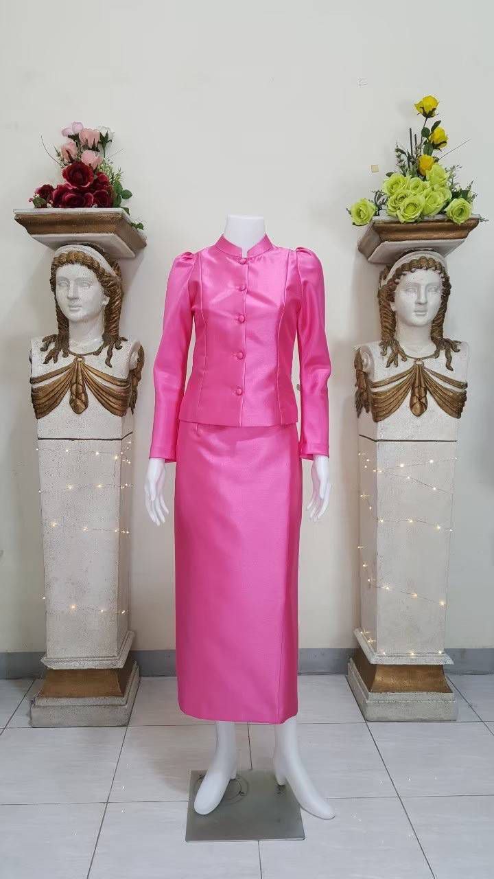 Thai Traditional Dress Chitralada Set Italian Silk Beautiful Shape