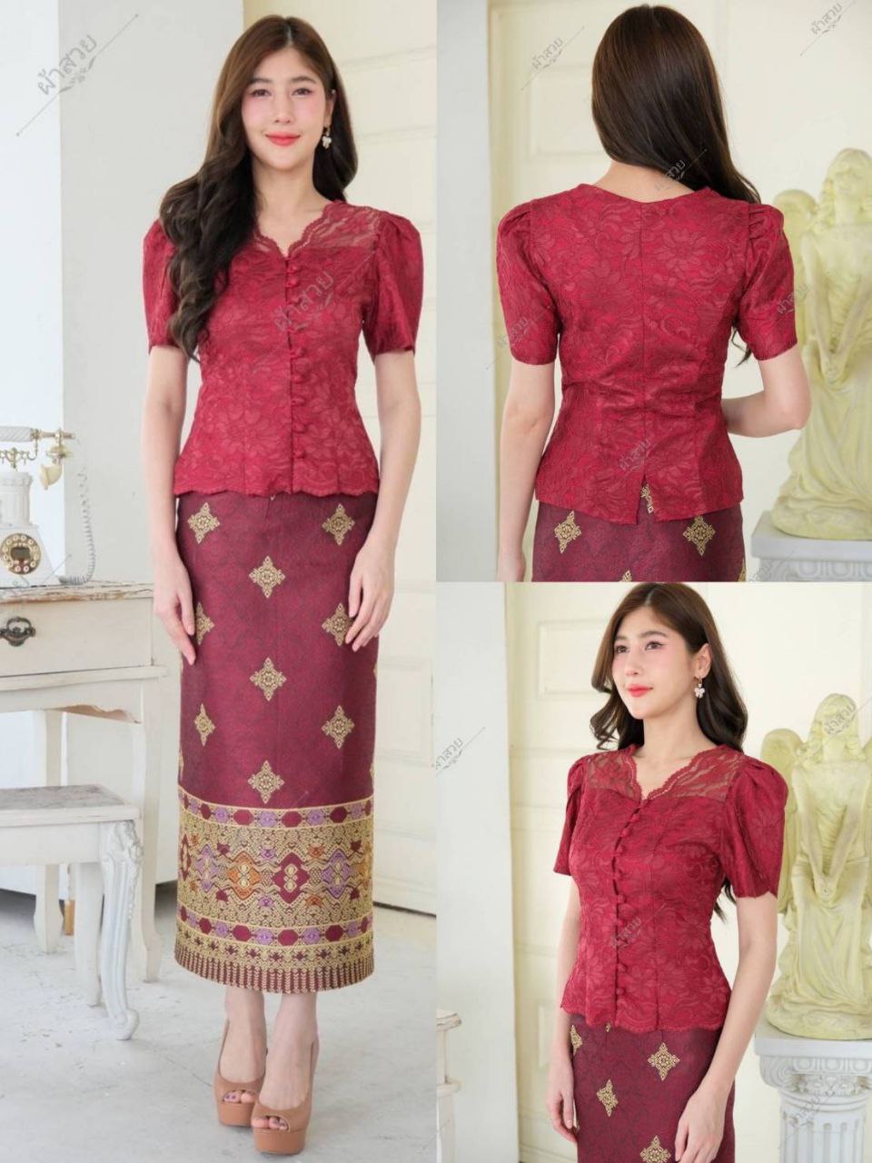 Thai Traditional Dress Lace Blouses
