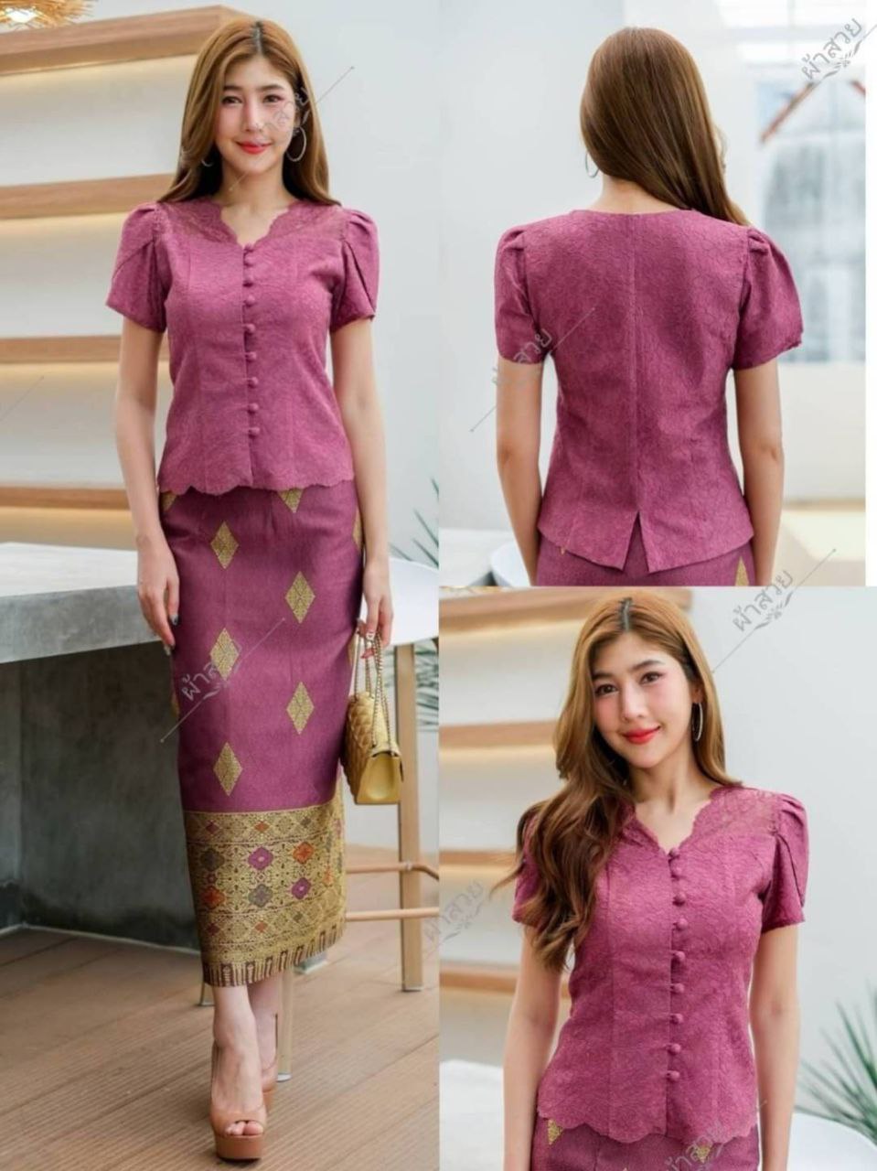 Thai Traditional Dress Lace Blouses