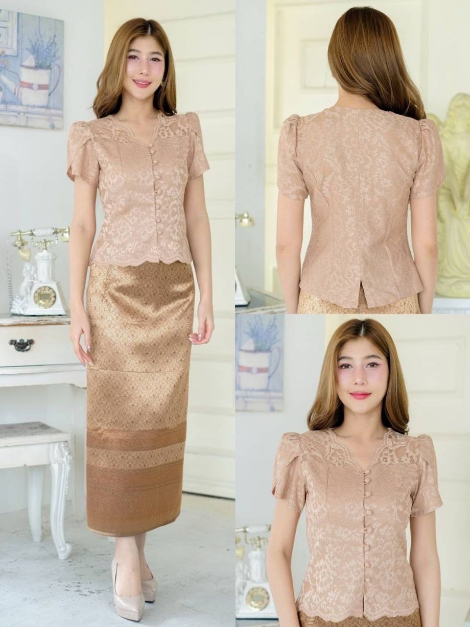 Thai Traditional Dress Lace Blouses