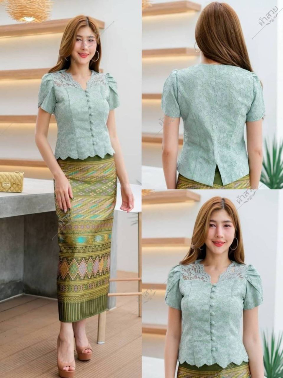 Thai Traditional Dress Lace Blouses