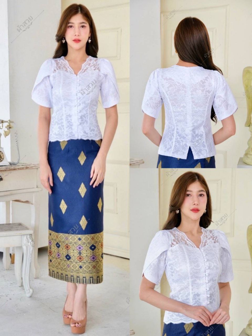 Thai Traditional Dress Lace Blouses