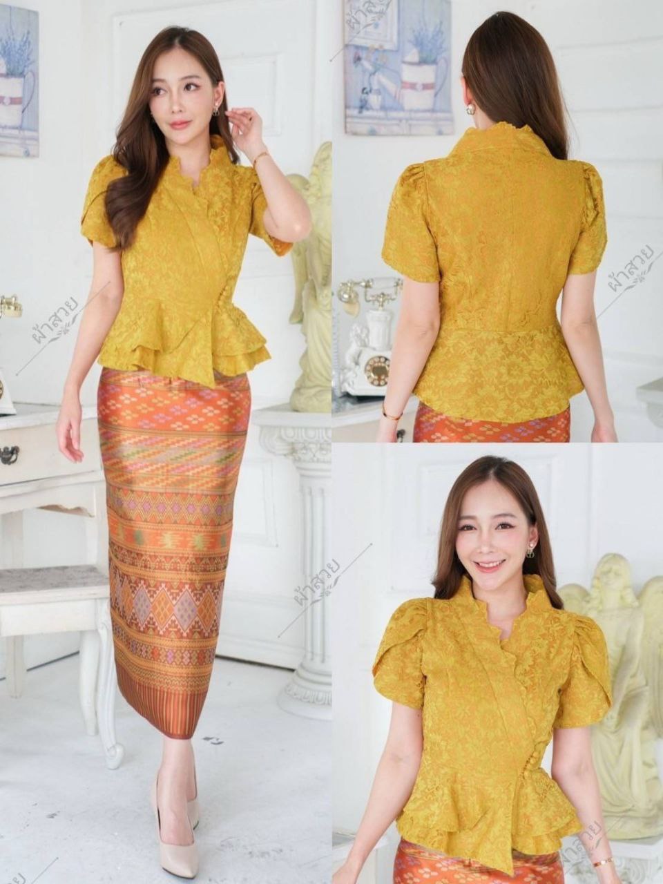 Thai Traditional Dress Lace Blouses