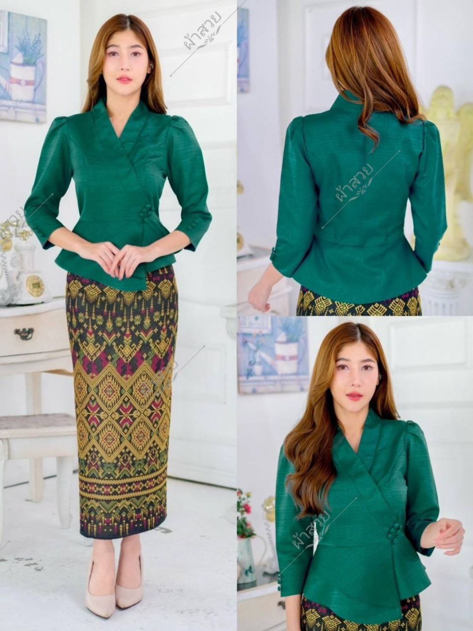 Thai Traditional Dress Silk Blouses
