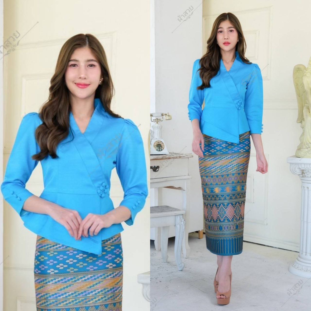 Thai Traditional Dress Silk Blouses