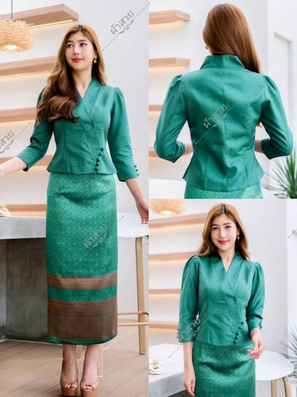 Beautiful Laos/Thai Traditional Silk Blouse, 6 Colors, Chest 32"- 46". Style #79-2 Thai Traditional Blouse