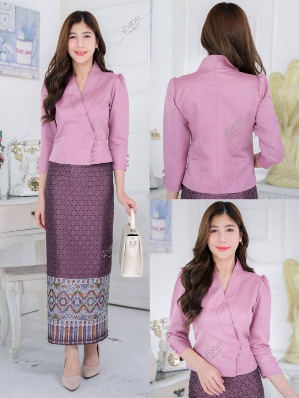 Beautiful Laos/Thai Traditional Silk Blouse, 6 Colors, Chest 32"- 46". Style #79-2 Thai Traditional Blouse