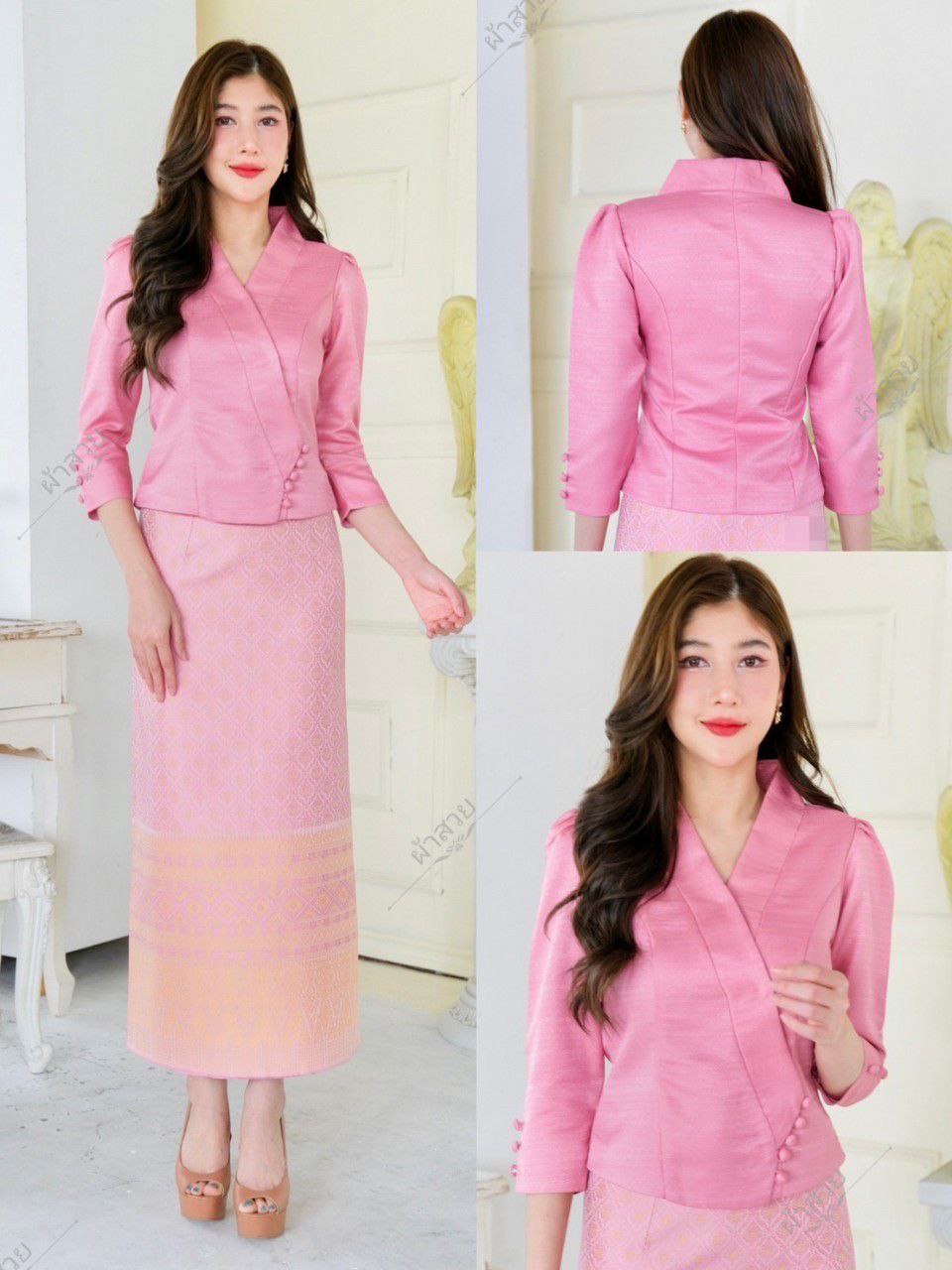Beautiful Laos/Thai Traditional Silk Blouse, 6 Colors, Chest 32"- 46". Style #79-2 Thai Traditional Blouse