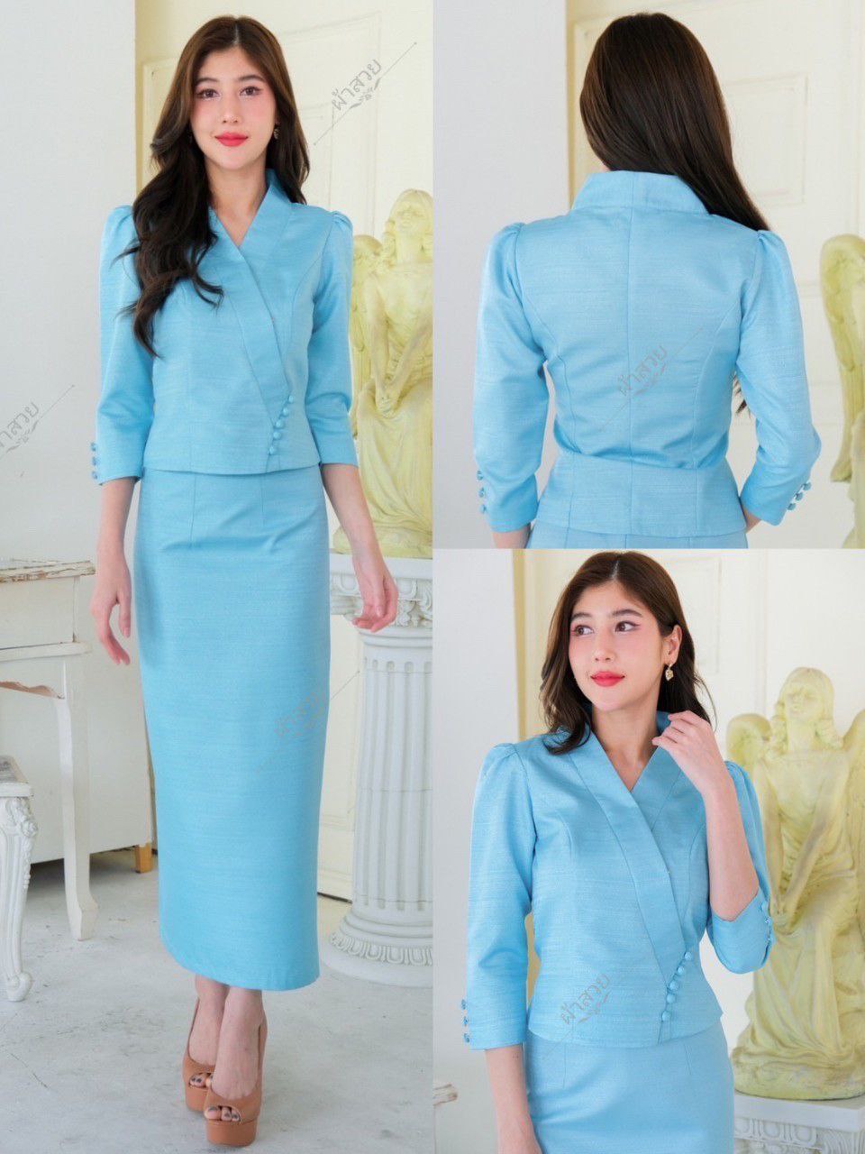 Beautiful Laos/Thai Traditional Silk Blouse, 6 Colors, Chest 32"- 46". Style #79-2 Thai Traditional Blouse