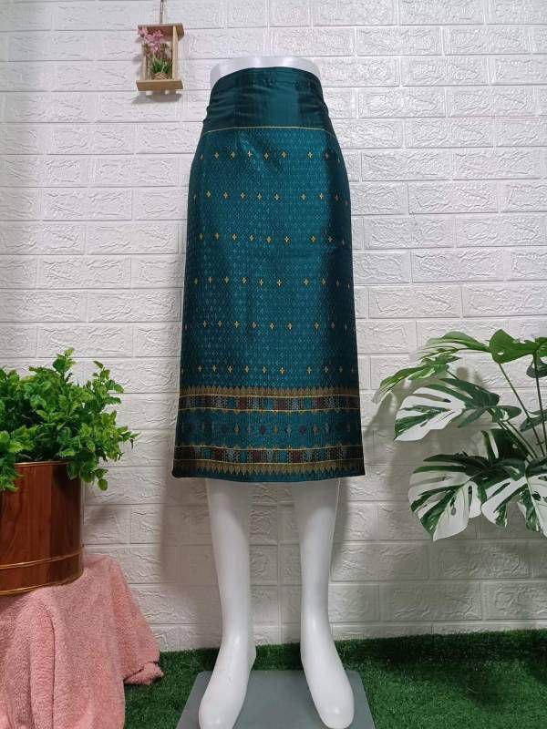 Elegant Thai/Laos Silk Mini Skirt - Free Size Waist 24"- 44", 1-20 Traditional Thai Clothing, Thai Silk Skirt