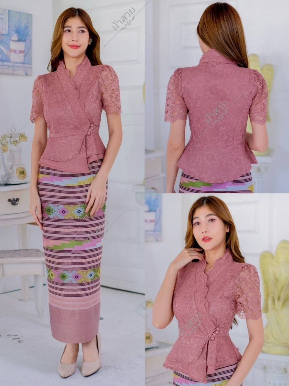 Thai Traditional Dress Lace Blouses 