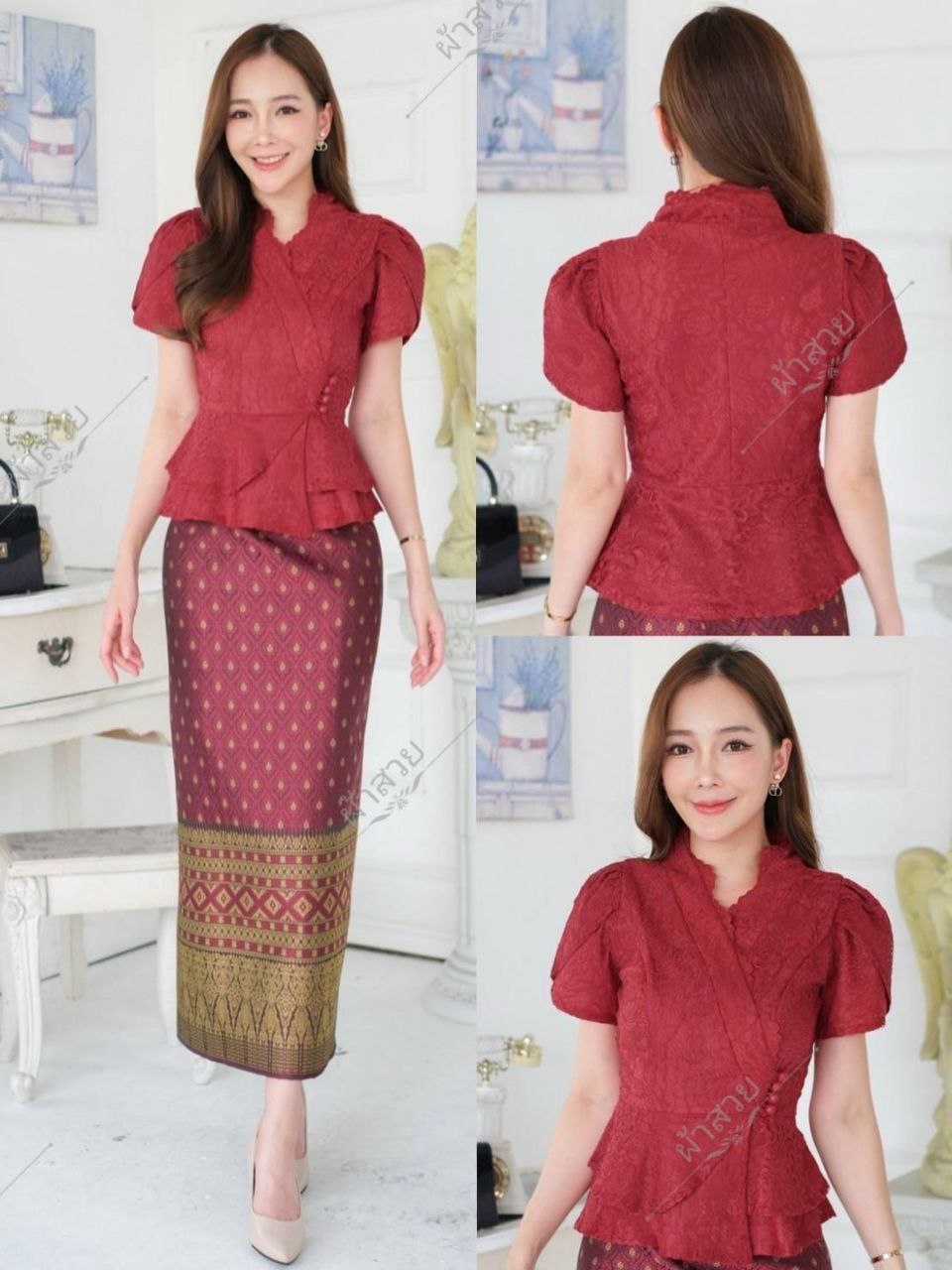 Thai Traditional Dress Lace Blouses 