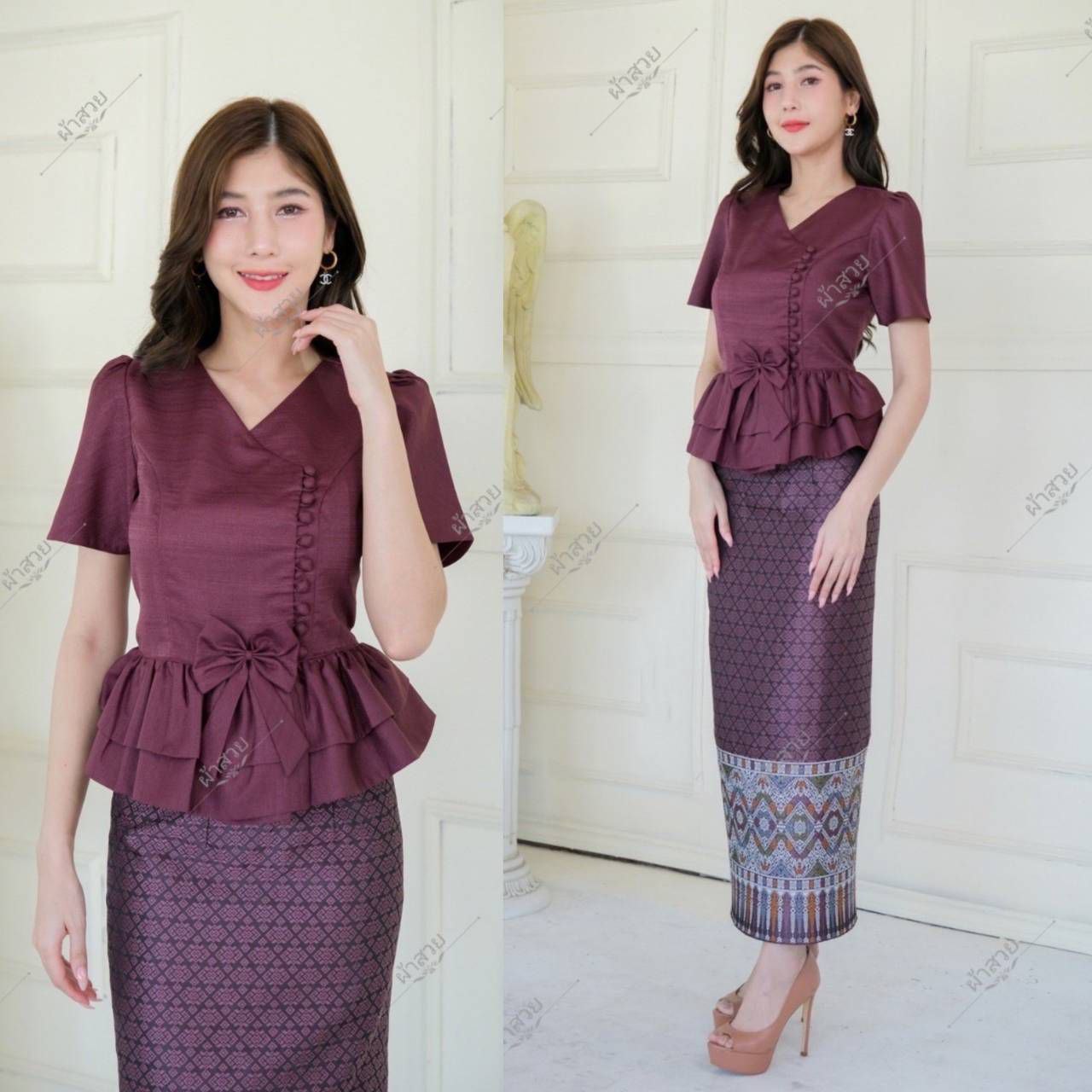 Thai Traditional Dress Silk Blouses