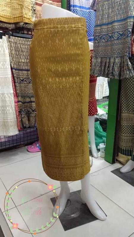 Elegant Thai/Laos Silk Long Skirt - Available Fitted Skirts Size A-25-32" & Size B34-44" Drop 35" Traditional Thai Clothing, Traditional Thai Skirt Wrap