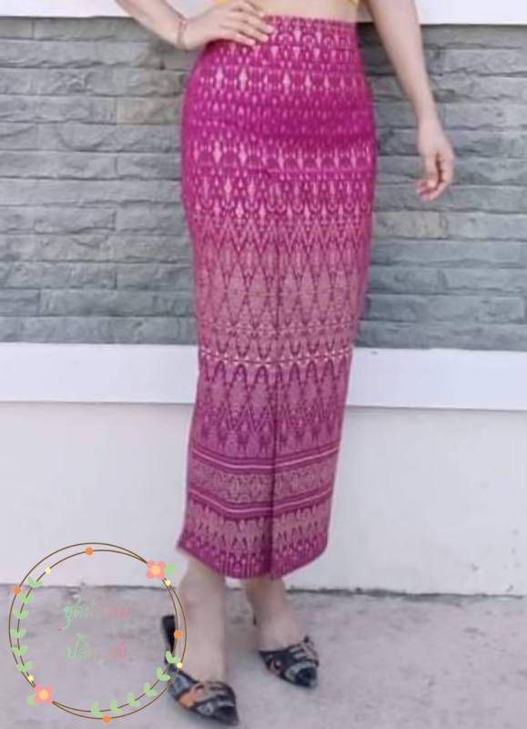 Elegant Thai/Laos Silk Long Skirt - Available Fitted Skirts Size A-25-32" & Size B34-44" Drop 35" Traditional Thai Clothing, Traditional Thai Skirt Wrap