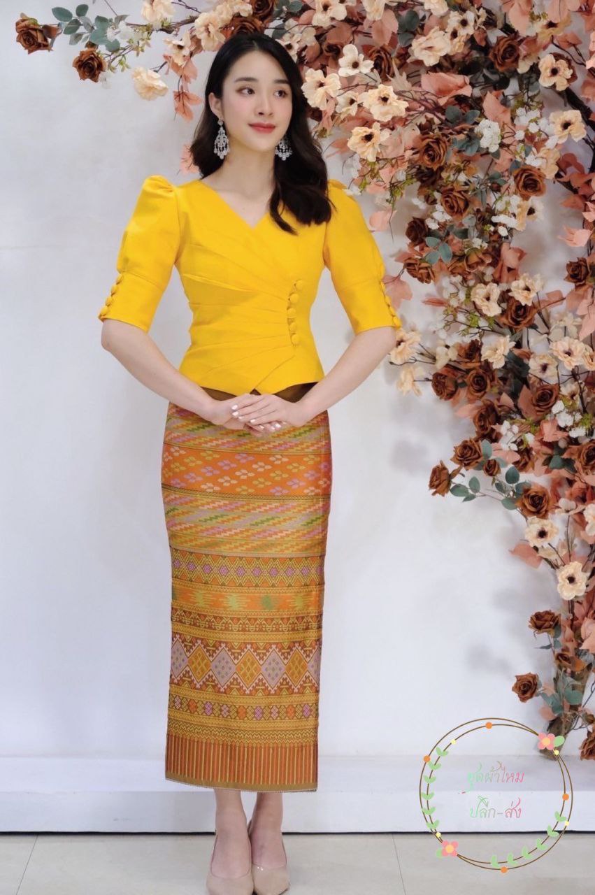 Beautiful Laos/Thai Traditional Silk Blouse, 9 Colors, Chest 32"- 46". Style #76 Traditional Thai Silk Blouse Designs