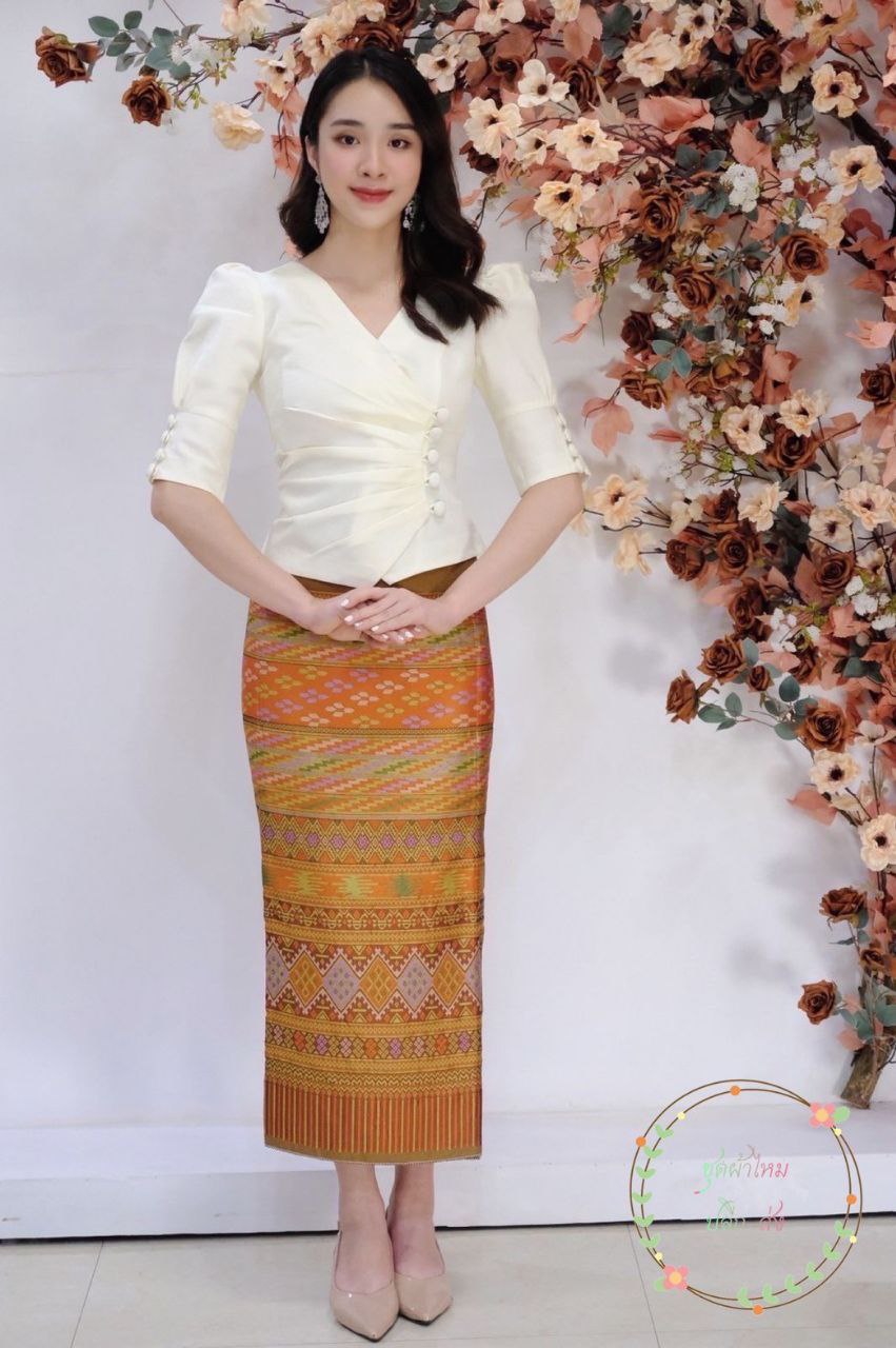 Beautiful Laos/Thai Traditional Silk Blouse, 9 Colors, Chest 32"- 46". Style #76 Traditional Thai Silk Blouse Designs