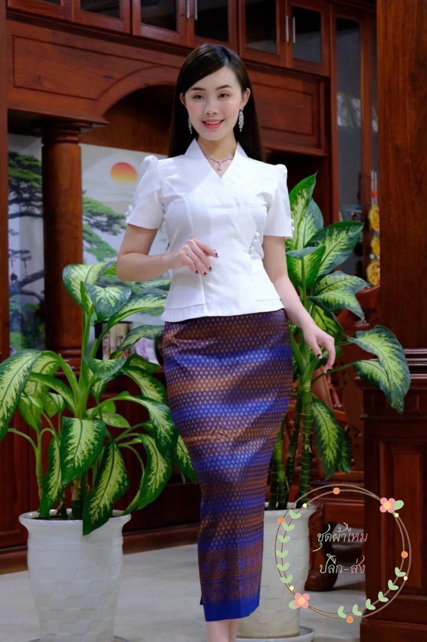 Beautiful Laos/Thai Traditional Silk Blouse, 9 Colors, Chest 32"- 46". Style #80 Traditional Thai Silk Blouse Designs